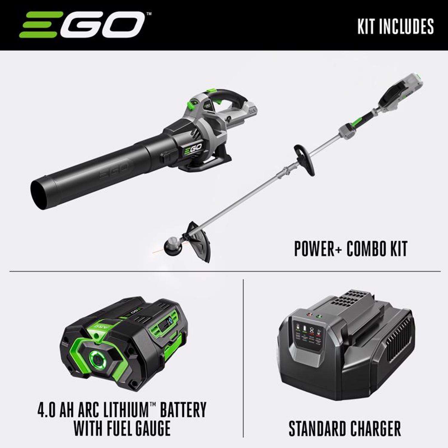 EGO Power+ ST1503LB 15 in. 56 V Battery Trimmer and Blower Combo Kit (Battery & Charger) W/ 4.0 AH BATTERY