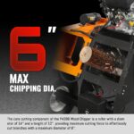 6 inch E-start ZONSEN 459cc 15hp Gasoline Engine Powered Drum Wood Chipper , P4206