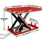 2200lb Capacity Stationary Electric Hydraulic Lift Table , 51.2” x 32.3”Platform, 39.4”Lift Height ,UL Certified Motor, ELT22