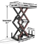 2200 lbs Capacity Stationary Electric Hydraulic Double Scissor Lift Table – 51.2" x 32.3" Platform, 70.1" Lift Height, UL Certified Motor, ELTD22