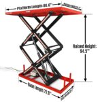 2200 lbs Capacity Stationary Powered Hydraulic Double Scissor Lift Table,86.6" x 51.2" Platform,94.5" Lift Height, UL Certified Moto, ELTD22L