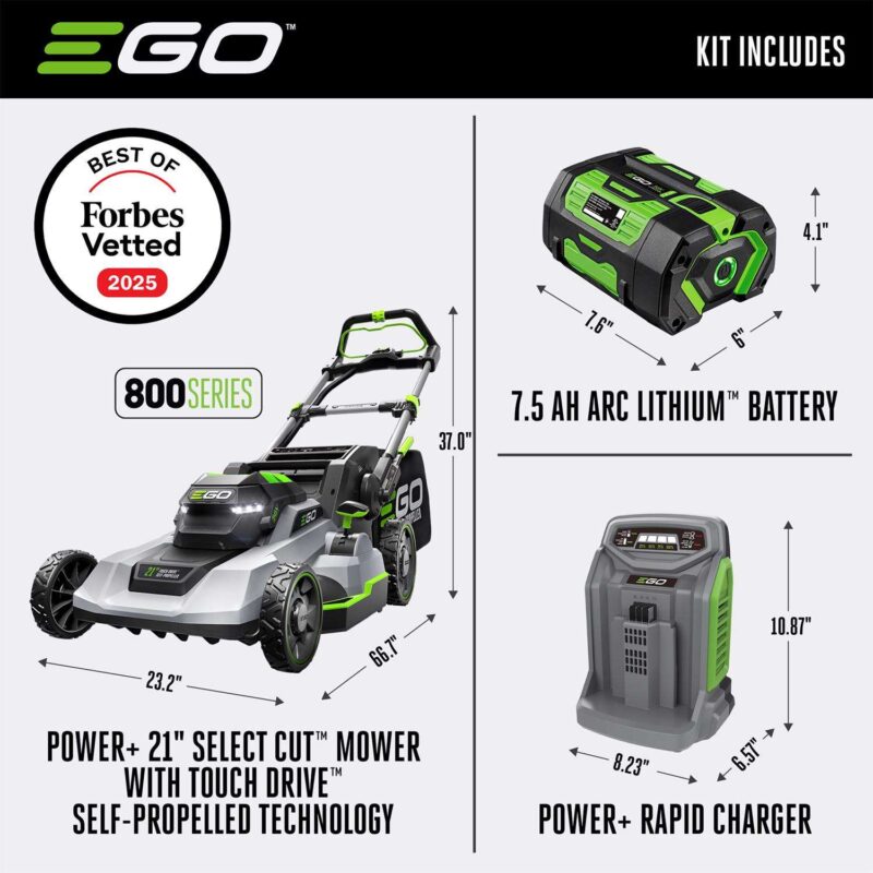 EGO Power+ 800 Series LM2135SP 21 in. 56 V Battery Self-Propelled Lawn Mower Kit (Battery & Charger) W/ 7.5 AH BATTERY