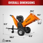 6 inch E-start ZONSEN 459cc 15hp Gasoline Engine Powered Drum Wood Chipper , P4206