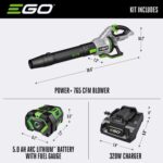 EGO Power+ LB7654 200 mph 765 CFM 56 V Battery Handheld Leaf Blower Kit (Battery & Charger) W/ 5.0 AH BATTERY