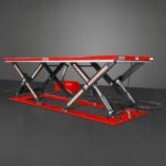 Stationary Electric Hydraulic Parallel Double Scissor Lift Table 6600lb Capacity, 112.9” x 39.4”Platform, 34.3”Lift Height,UL Certified Motor, ELT66P