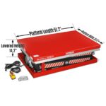 4400lbs Capacity Stationary Electric Hydraulic Double Scissor Lift Table, 51.2” x 33.5” Platform, 70.1” Lift Height, UL Certified Motor, ELTD44
