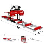 26" Portable Sawmill (5x Blades Included), KOHLER CH440 429cc E-Start Gasoline Engine, 22" Board Width, 20' Track Length (13' Track Length + 6.6' Track Extension Included) , SM-26