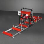 32" Portable Sawmill (5 x Blades Included), HONDA GX390 389cc E-Start Gasoline Engine, 29" Board Width, 20' Track Length (13' Track Length + 6.6' Track Extension Included) , SM-32