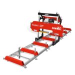 32" Portable Sawmill (5 x Blades Included), HONDA GX390 389cc E-Start Gasoline Engine, 29" Board Width, 20' Track Length (13' Track Length + 6.6' Track Extension Included) , SM-32