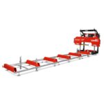 32" Portable Sawmill (5 x Blades Included), HONDA GX390 389cc E-Start Gasoline Engine, 29" Board Width, 20' Track Length (13' Track Length + 6.6' Track Extension Included) , SM-32