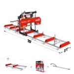 32" Portable Sawmill (5 x Blades Included), HONDA GX390 389cc E-Start Gasoline Engine, 29" Board Width, 20' Track Length (13' Track Length + 6.6' Track Extension Included) , SM-32