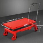 Mobile Scissor Lift Table Cart 2200lbs Capacity, Platform Size, 39.4” x 20.2”, Height 39.4” , TF22