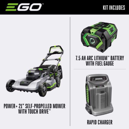 EGO Power+Touch Drive LM2125SP 21 in. 56 V Battery Self-Propelled Lawn Mower Kit (Battery & Charger) W/ 7.5 AH BATTERY