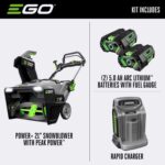 EGO Power+ Peak Power SNT2102 21 in. Single stage 56 V Battery Snow Blower Kit (Battery & Charger) W/ TWO 5.0 AH BATTERIES