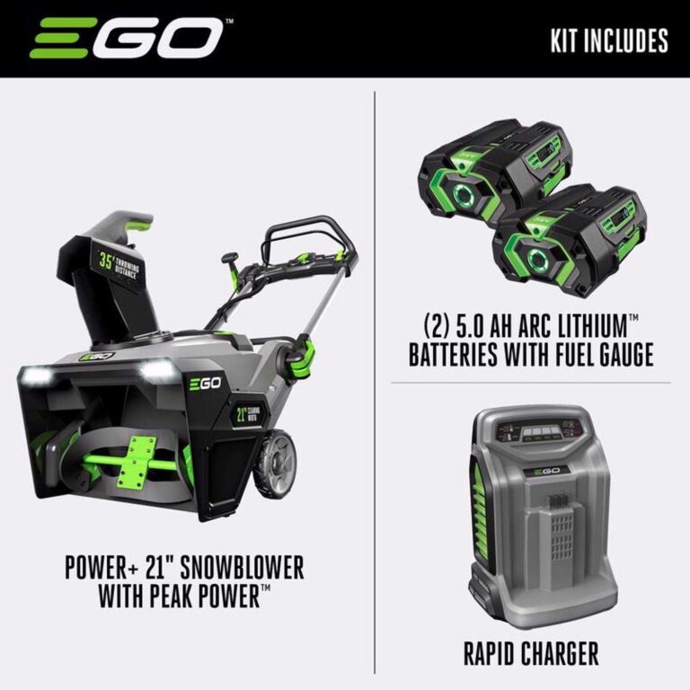 EGO Power+ Peak Power SNT2102 21 in. Single stage 56 V Battery Snow Blower Kit (Battery & Charger) W/ TWO 5.0 AH BATTERIES