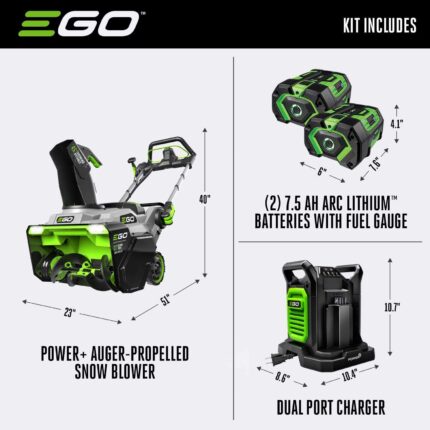 EGO Power + Peak Power SNT2125AP 21 in. Single stage 56 V Battery Auger-Propelled Snow Blower Kit (B W/ HEATED HANDLES & TWO 7.5 AH BATTERIE