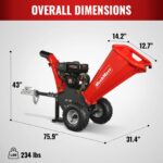4 inch DUCAR 212cc 7hp Gas Engine Powered Wood Chipper with Towbar, GS650