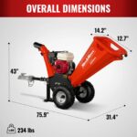 HONDA GX200 Gasoline Engine Powered 4 inch Wood Chipper, GS650