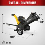 5 inch E-start KOHLER 429cc Gasoline Engine Powered Wood Chipper, GS1500