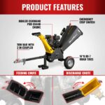 5 inch E-start KOHLER 429cc Gasoline Engine Powered Wood Chipper, GS1500