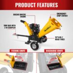 5 inch E-start DUCAR 420cc Gasoline Engine Powered Wood Chipper, GS1500