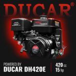 5 inch E-start DUCAR 420cc 15hp Gasoline Engine Powered Drum Wood Chipper with Towbar , PGS1500