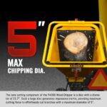 5 inch E-stat KOHLER 429cc 14hp Gasoline Engine Powered Disc Wood Chipper with Taillight , P4205