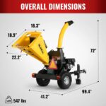 5 inch E-start DUCAR 420cc 15hp Gasoline Engine Powered Disc Wood Chipper with Taillight , P4205
