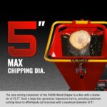 5 inch E-start DUCAR 420cc 15hp Gasoline Engine Powered Disc Wood Chipper with Taillight , P4205