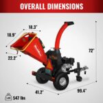 5 inch E-start DUCAR 420cc 15hp Gasoline Engine Powered Disc Wood Chipper with Taillight , P4205