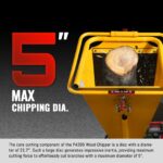 5 inch E-start DUCAR 420cc 15hp Gasoline Engine Powered Disc Wood Chipper with Taillight , P4205