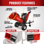 6 inch E-start B&S VANGUARD 408cc 14hp Gasoline Engine Powered Drum Wood Chipper , P4206